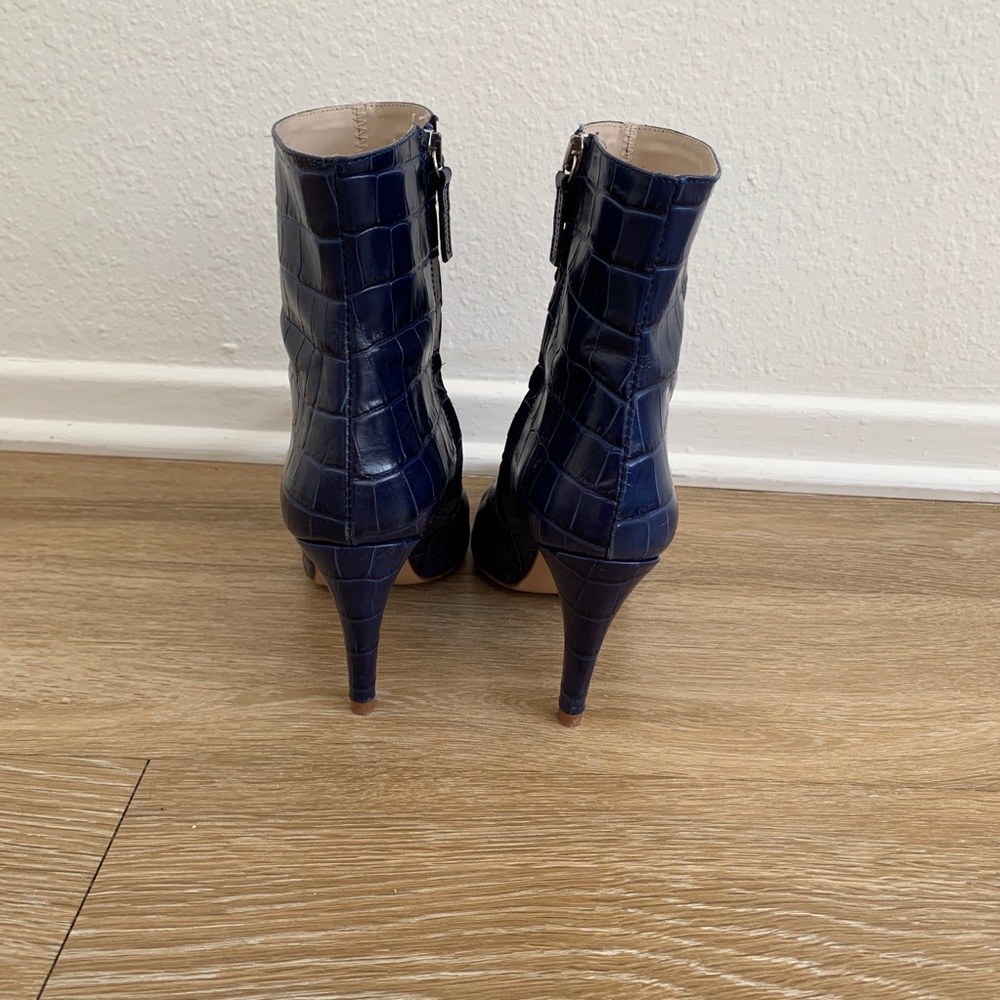 Zara Leather Animal Print Heeled Bootie - Picture 2 of 6